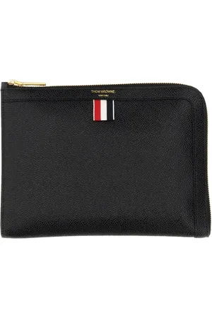 Thom Browne Accessoires, Heren, Zwart, ONE Size, Leer, Kleine Documenthouder