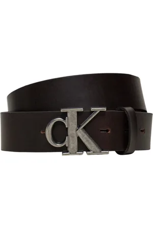 Calvin Klein Accessoires, Heren, Bruin, 95 CM, Leer, Klassieke Leren Gesp Riem