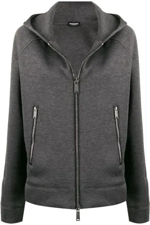 Dsquared2 Sweatshirts & Hoodies, Dames, Grijs, M, Hoodie met ritssluiting