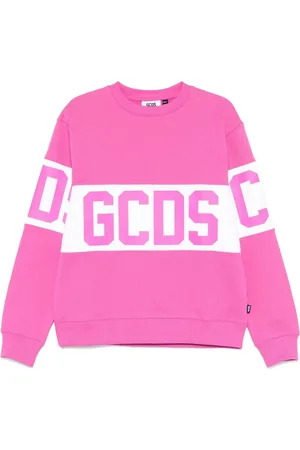 GCDS Truien, Heren, Roze, S, Roze Paarse Crewneck Sweater