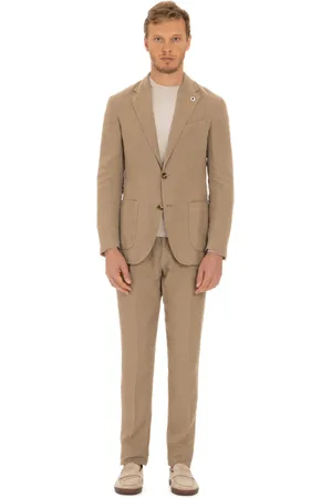 LARDINI Pakken, Heren, Bruin, XL, Wol, Gedeconstrueerd Jasje en Slim Broek