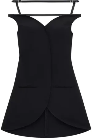 Courrèges Kleedjes, Dames, Zwart, S, Mini Jurk Sweetheart Halslijn