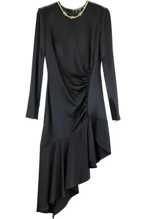Elisabetta Franchi Kleedjes, Dames, Zwart, XS, Gold Chain Zipper Dress
