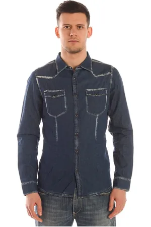 D.A. Daniele Alessandrini Overhemden, Heren, Blauw, M, Katoen, TRE Shirt
