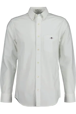 GANT Overhemden, Heren, Wit, M, Katoen, Regular Oxford Overhemd
