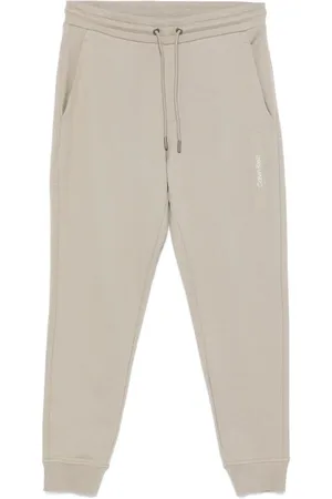 Calvin Klein Broeken, Heren, , L, Taupe Grijze Broek met Trekkoord in de Taille