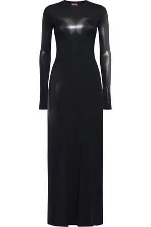 Diesel Kleedjes, Dames, Zwart, S, Denim, D-Anessa Maxi Jurk