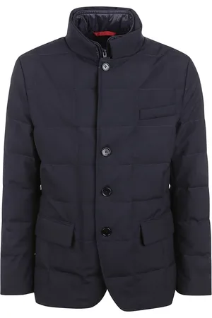 FAY Jassen, Heren, Blauw, L, Polyester, Gewatteerde Jas