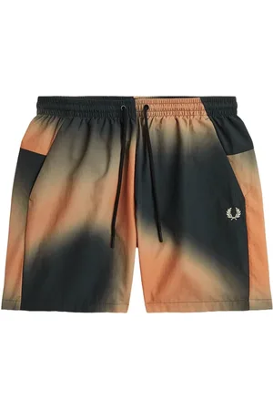 Fred Perry Badkleding, Heren, Veelkleurig, S, Nylon, Gedrukte nylon zwemshorts met opvallende print