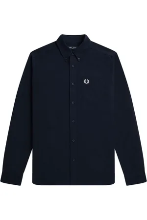 Fred Perry Overhemden, Heren, Blauw, L, Katoen, Oxford Shirt