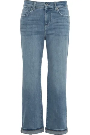 Liu Jo Jeans, Dames, Blauw, W27, Blauwe Boyfriend Jeans met Logo Patch