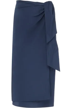 Max Mara Rokken, Dames, Blauw, M, Narsete Midi Rok