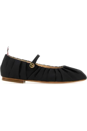 Thom Browne Schoenen, Dames, Zwart, 37 1/2 EU, Zwarte Stoffen John Ballerina`s
