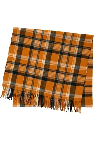 GANT Accessoires, Heren, Veelkleurig, ONE Size, Wol, Geweven wollen geruite sjaal met franjes