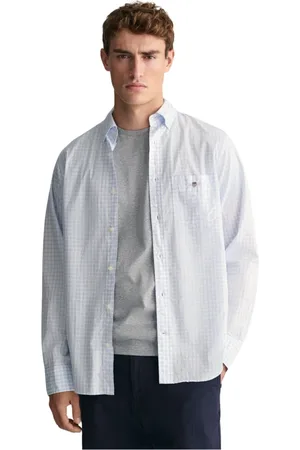 GANT Overhemden, Heren, Blauw, 3Xl, Katoen, Regular Fit Vichy Geruit Overhemd