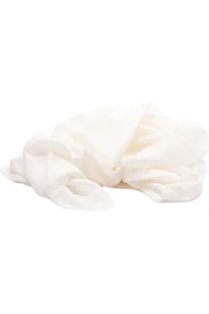 Elisabetta Franchi Accessoires, Dames, Wit, ONE Size, Sjaal met textuur en gerafelde randen