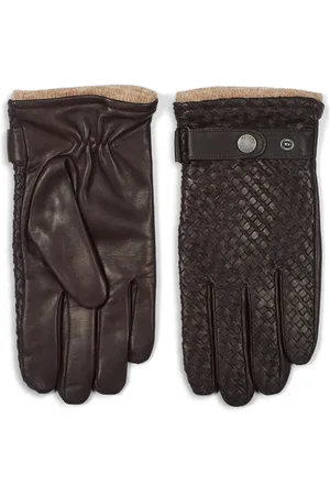 Howard London Accessoires, Heren, Bruin, L, Wol, Leren Handschoenen Axel