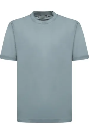 CANALI Tops, Heren, Blauw, L, Katoen, Sky Rib T-shirt