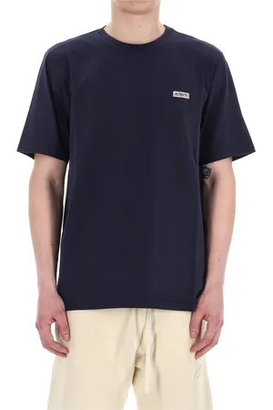 Autry Tops, Heren, Blauw, L, Katoen, Blauw Katoenen T-shirt met Logodetail