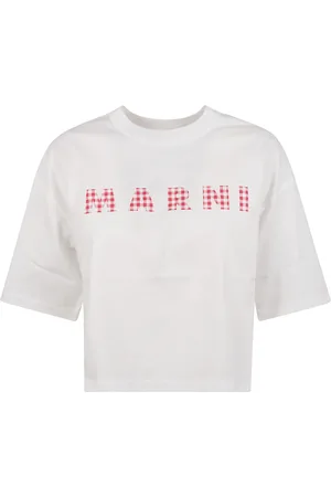 Marni Tops, Dames, Wit, 3Xs, Katoen, Stijlvol T-shirt