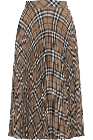 Burberry Rokken, Dames, Bruin, 2Xs, Stijlvolle Midi Rok
