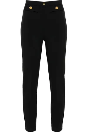 Elisabetta Franchi Broeken, Dames, Zwart, 2Xl, Cropped Broek