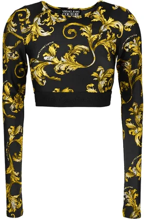 VERSACE Tops, Dames, Veelkleurig, 2Xs, T-shirts en Polos Zwart