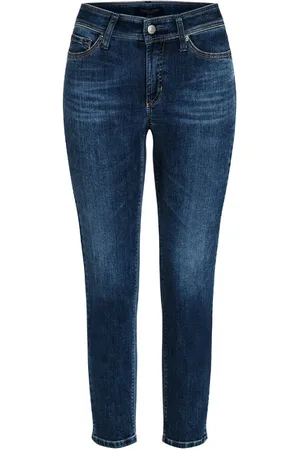 Cambio Jeans, Dames, Blauw, M, Denim, Slim Fit Denim Broek