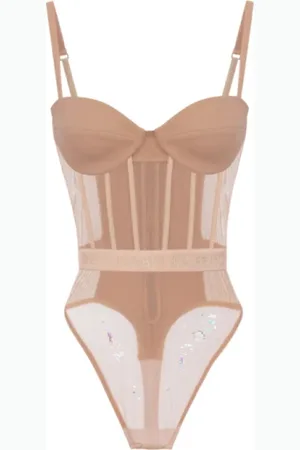 Elisabetta Franchi Tops, Dames, , L, Tule, Bustier Body Lingerie