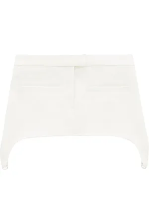 Courrèges Rokken, Dames, Wit, S, Polyester, Twill Mini-rok met bretels
