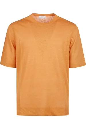 BALLANTYNE Tops, Heren, Oranje, XL, Stijlvolle Plain Stitch T-shirt