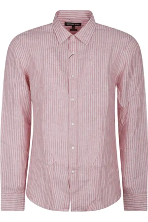 Michael Kors Overhemden, Heren, Roze, S, Klassieke Hallo Lange Mouw Shirt