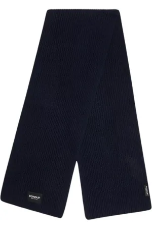 Dondup Accessoires, Heren, Blauw, ONE Size, Wol, Geribbelde Sjaal