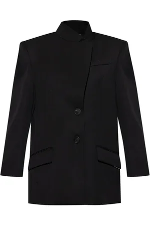 The Attico Jassen, Dames, Zwart, 2Xs, Wol, Wollen Gabardine Blazer