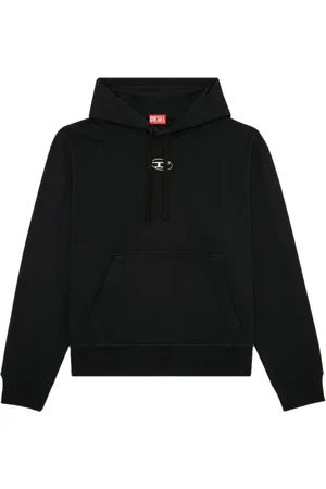 Diesel Sweatshirts & Hoodies, Heren, Zwart, XL, Katoen, Zwarte zwarte sweater casual stijl