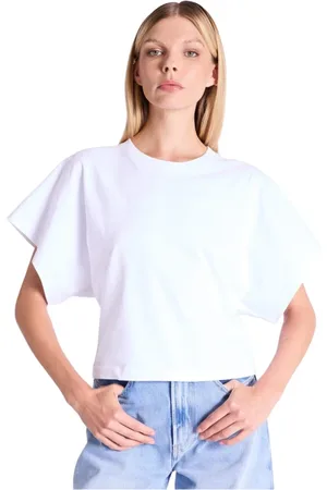 Berenice Tops, Dames, Wit, L, Katoen, T-shirt Edena | Witte kimono-stijl T-shirt