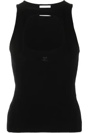 Courrèges Tops, Dames, Zwart, L, Milano Tanktop