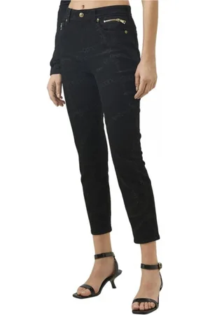 VERSACE Jeans, Dames, Zwart, W27, Katoen, Skinny Crop Margot Katoenen Jeans