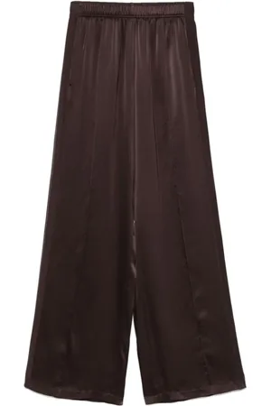 FORTE FORTE Broeken, Dames, Bruin, M, Zijden Loose Jogger Set