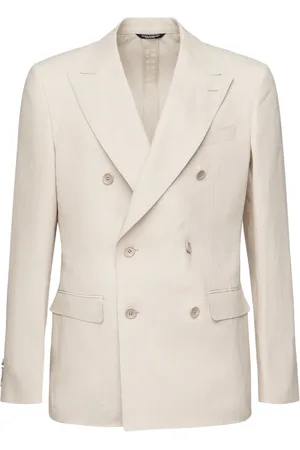 Dolce & Gabbana Jassen, Heren, , L, Linnen, Linnen Canvas Dubbel-Borst Jas