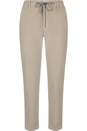 ELEVENTY Broeken, Dames, , S, Katoen, Velvet Millerighe Jogger Chino`s