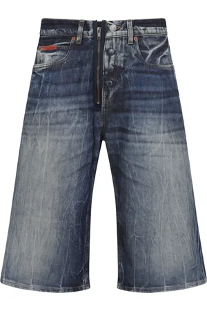 MARTINE ROSE Korte broeken, Heren, Blauw, M, Katoen, Blauwe Bermuda Shorts voor Mannen