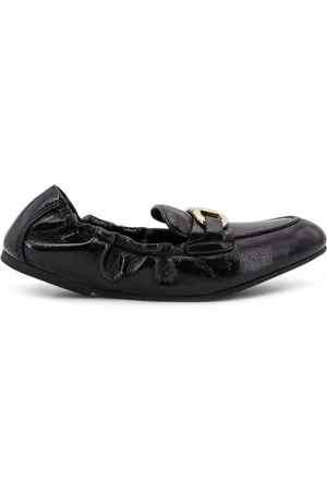 Salvatore Ferragamo Schoenen, Dames, Zwart, 37 EU, Leer, Gedeconstrueerde leren loafer met gouden details
