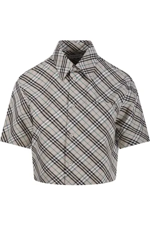Burberry Blouses & Shirts, Dames, Grijs, 2Xs, Katoen, Cropped Shirt