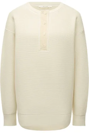 The Row Truien, Dames, Wit, S, Katoen, Button-Up Jumper