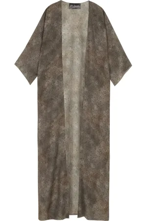 Cortana Blouses & Shirts, Dames, Grijs, M, Sera Silk Kimono Jacket