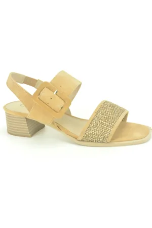 Caprice Schoenen, Dames, Bruin, 38 EU, Raffia Sandaal in Kamelstijl