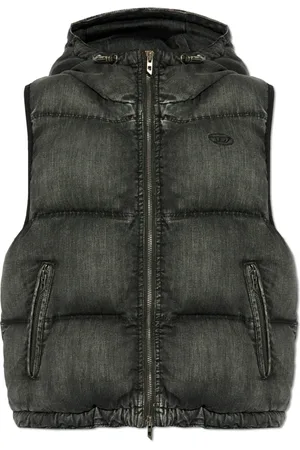 Diesel Jassen, Dames, Zwart, 2Xs, Denim, Insulated Vest W-Hopper