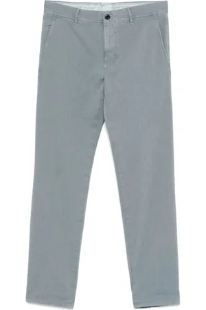 Incotex Broeken, Heren, Grijs, W34, Slim Fit Staalblauwe Broek