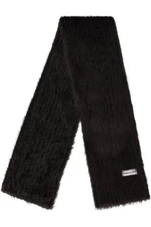 Stand Studio Accessoires, Dames, Bruin, ONE Size, Polyester, Gestreept Donkerbruine Imitatiebont Sjaal